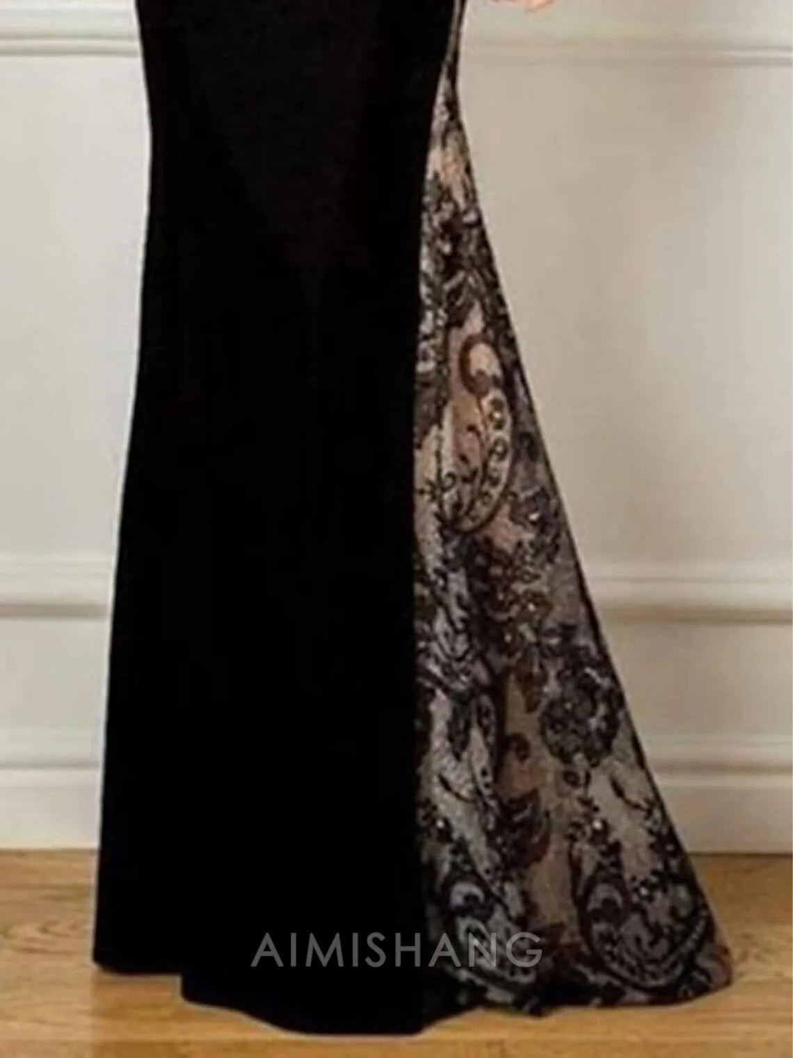 Aimishang Mermaid Long Sleeves Mother of The Bride Dress Elegant Party Dress Jewel Neck Floor Length Wedding Guest Dress