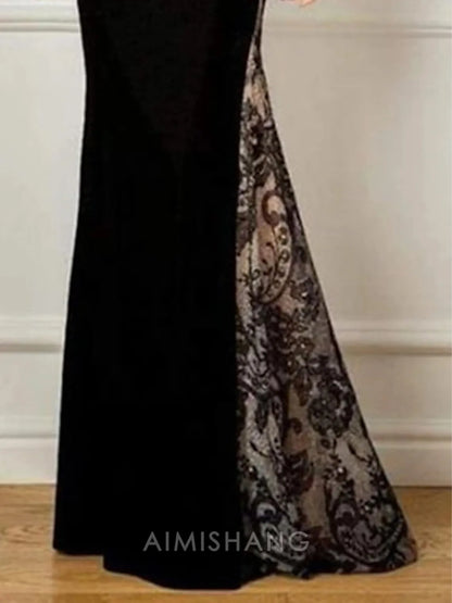 Aimishang Mermaid Long Sleeves Mother of The Bride Dress Elegant Party Dress Jewel Neck Floor Length Wedding Guest Dress