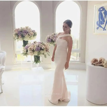 Aimishang Elegant Mermaid One Shoulder Bridesmaid Dresses Sleeveless Long Formal Prom Dress Women's Evening Gowns Sexy Party Dress