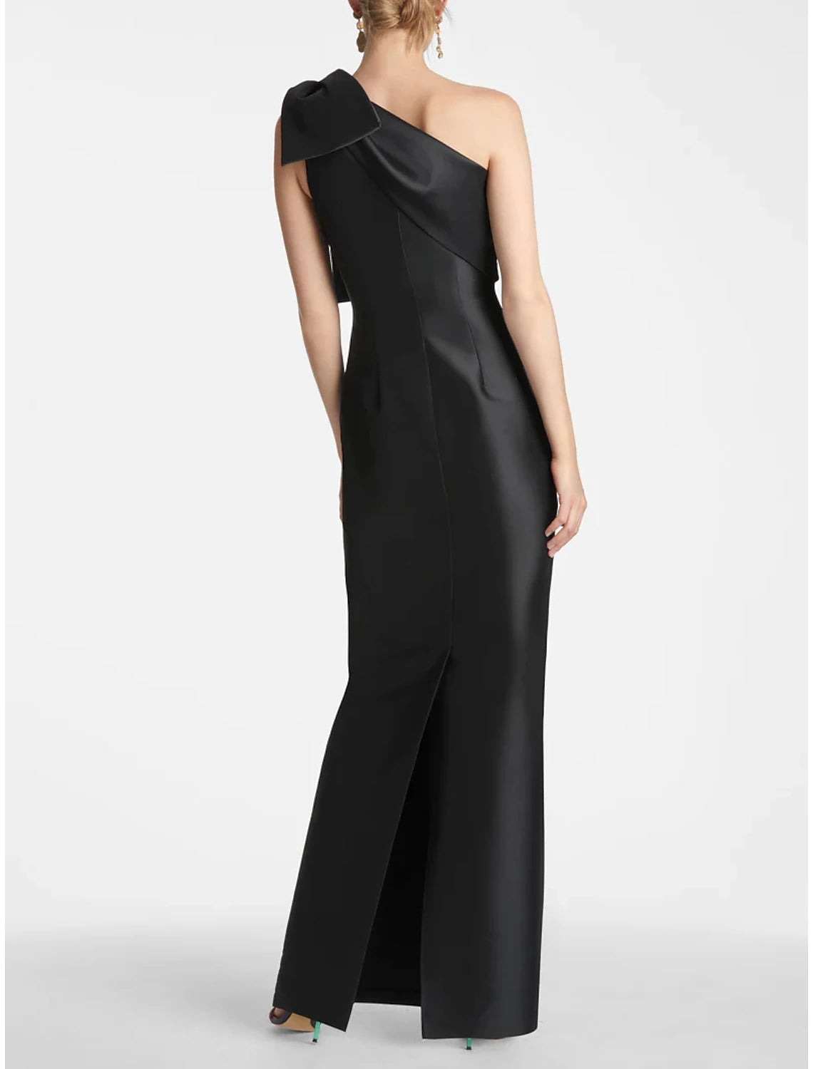 Aimishang Mermaid Party Dress Elegant Dress Formal Fall Sleeveless One Shoulder Satin Evening Gown with Bow