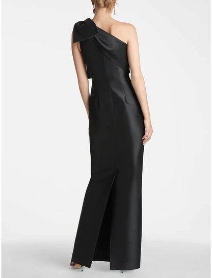 Aimishang Mermaid Party Dress Elegant Dress Formal Fall Sleeveless One Shoulder Satin Evening Gown with Bow