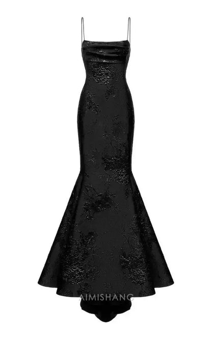 Aimishang Dark Green Mermaid Spaghetti Straps Sleeveless Long Formal Prom Dress Elegant Black Evening Party Dress Classy Wedding Guest Dress