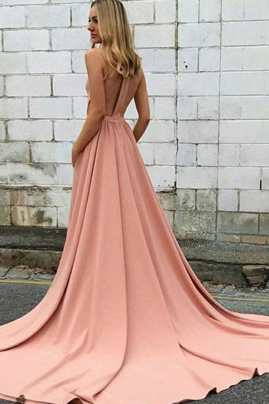 Wholesale Evening Dresses Modest Open Back Simple Elegant Prom Dresses