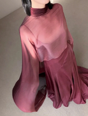 Aimishang Modest Spaghetti Straps Sleeveless Long Party Evening Gown Elegant Wedding Guest Dress