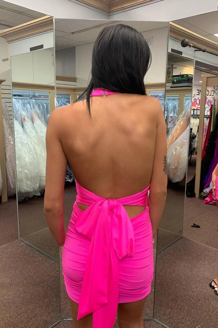 Aimishang Charming Sheath V Neck Halter Homecoming Dress Fashion Graduation Dress Lovely Birthday Party Dress