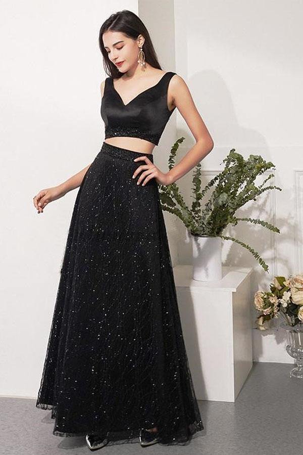 Wholesale Prom Dress Teens Style V Neck Two Pieces Fashion