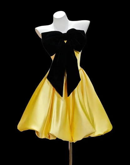 Aimishang New Stylish A Line Strapless Formal Prom Dress Lovely Homecoming Dress Cute Back To School Dress