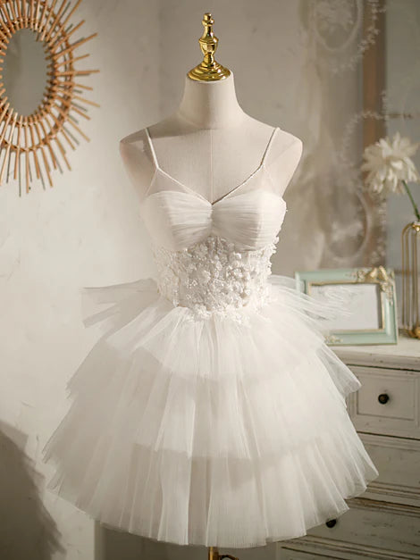 Aimishang Beautiful Tulle Short Party Dress A Line Straps Graduation Dresses Homecoming Dress
