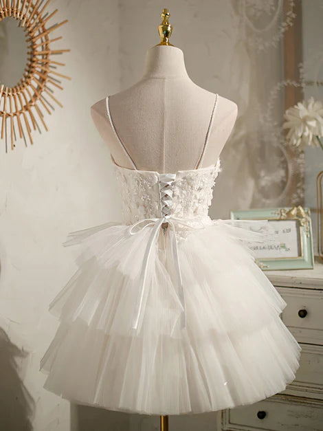 Aimishang Beautiful Tulle Short Party Dress A Line Straps Graduation Dresses Homecoming Dress