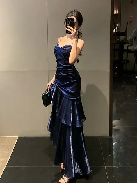Aimishang Charming Mermaid Spaghetti Straps Sweetheart Sleeveless Evening Party Dress Elegant Long Formal Prom Dress