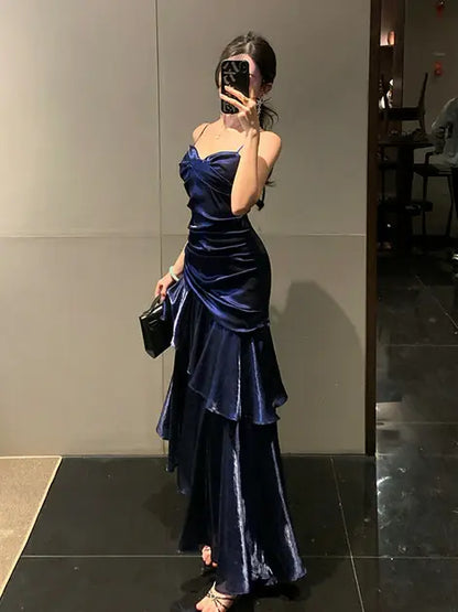 Aimishang Charming Mermaid Spaghetti Straps Sweetheart Sleeveless Evening Party Dress Elegant Long Formal Prom Dress