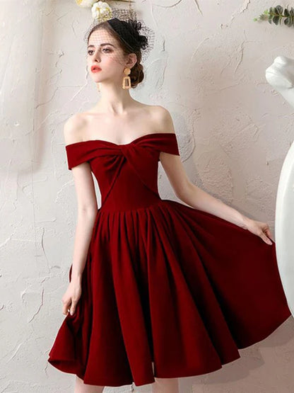Aimishang A Line Off Shoulder Homecoming Dresses Short Prom Dress Elegant Formal Party Dress