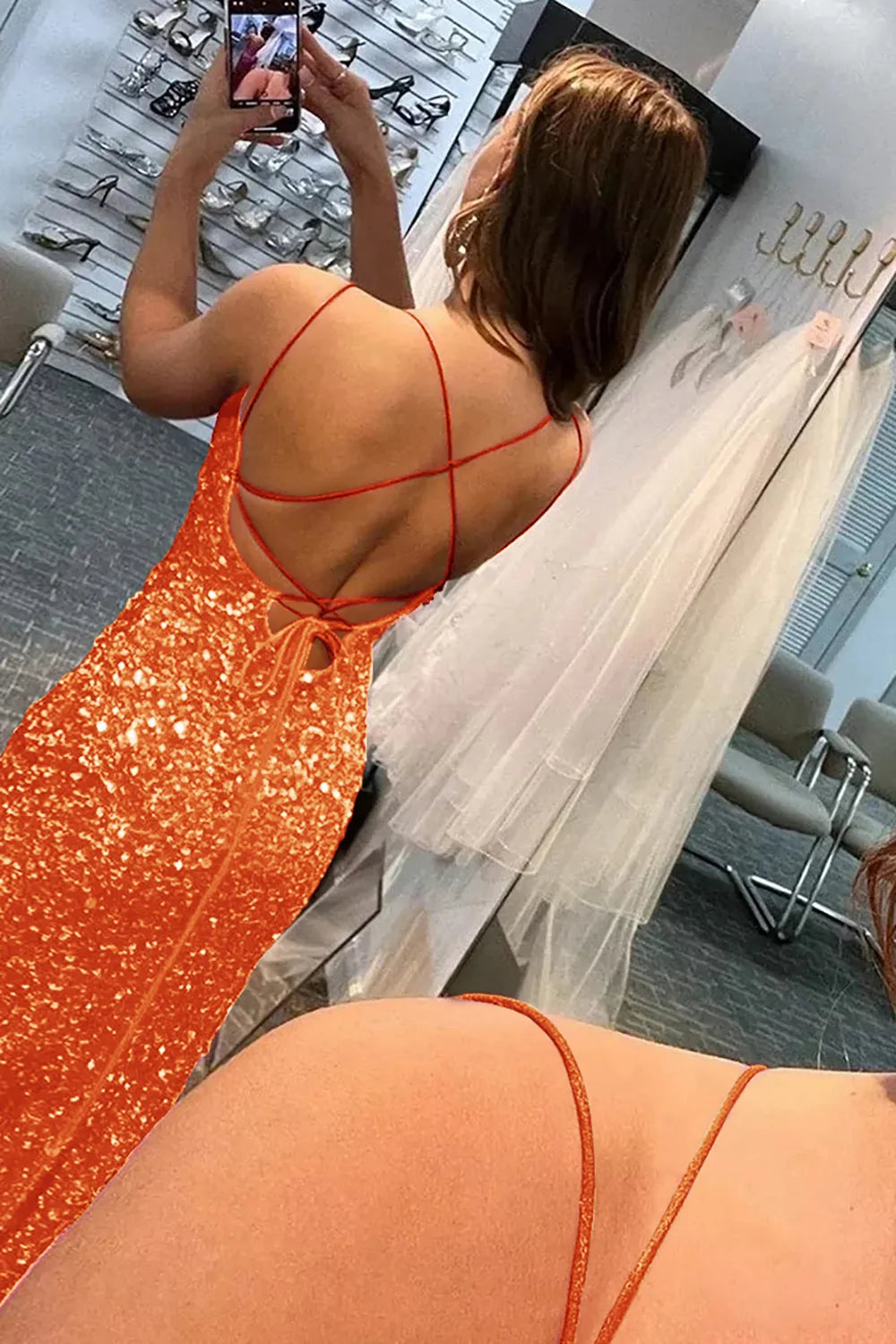 Wholesale Long Prom Dress Mermaid Glitter Sequins Sexy Backless