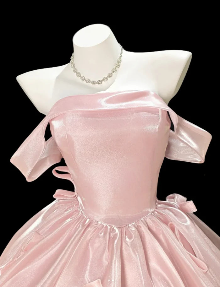 Aimishang Pretty A Line Off The Shoulder Bow Short Party Prom Dress Cute Cocktail Homecoming Dress