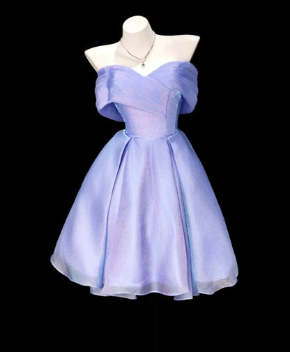 Aimishang Pretty A Line Off The Shoulder Pleated Summer Short Party Prom Dress Elegant Graduation Homecoming Dress