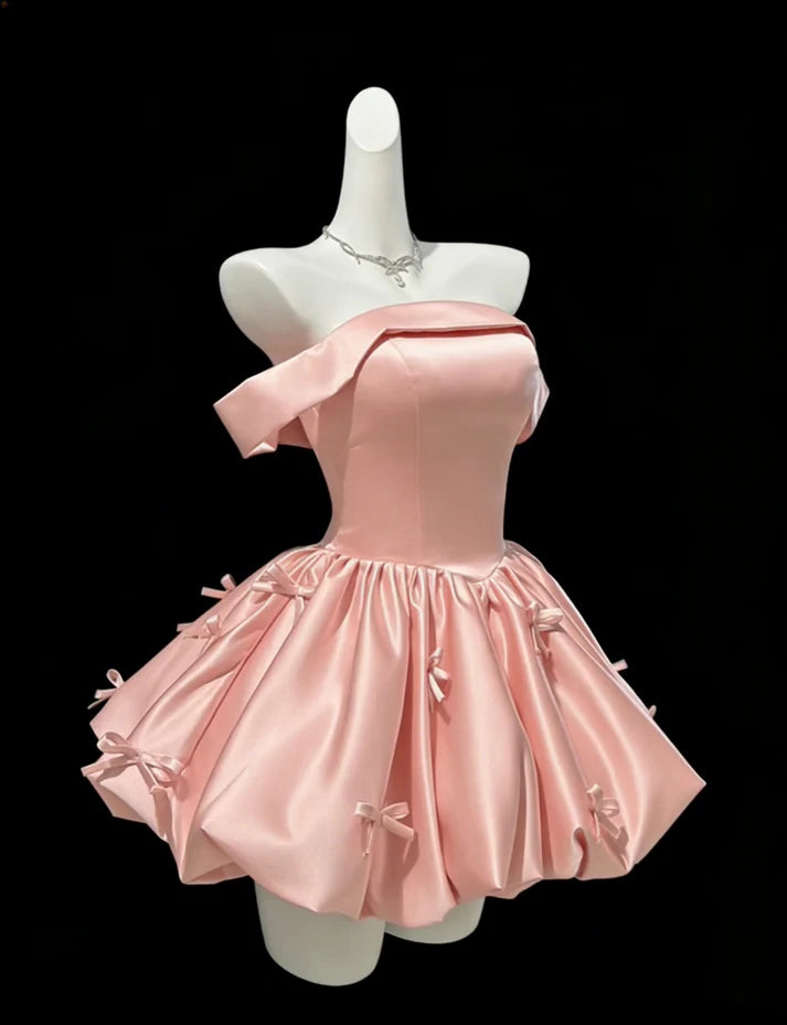 Aimishang Pretty A Line Off The Shoulder Short Formal Prom Dress Cute Cocktail Homecoming Dress With Bow