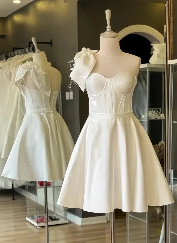 Aimishang Pretty A Line One Shoulder Sweetheart Sleeveless Short/Mini Summer Party Dress Elegant Graduation Homecoming Dress