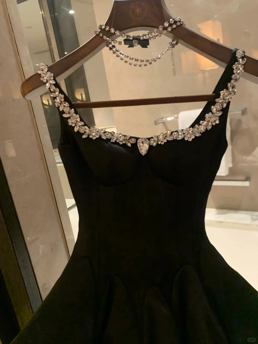 Aimishang Pretty A Line Princess Black Sleeveless Homecoming Dress Lovely Short Party Prom Dress