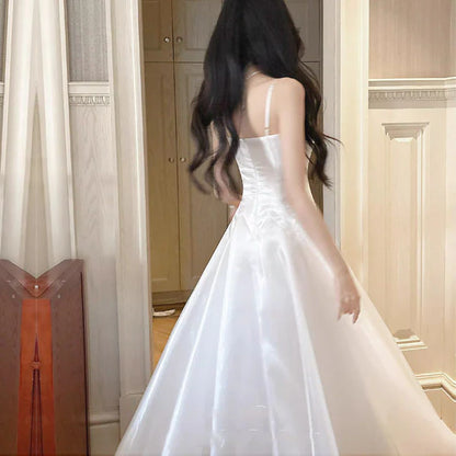Aimishang Pretty A Line Spaghetti Straps Party Evening Gown Lovely Sleeveless Long Formal Prom Dress