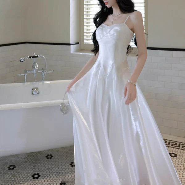 Aimishang Pretty A Line Spaghetti Straps Party Evening Gown Lovely Sleeveless Long Formal Prom Dress