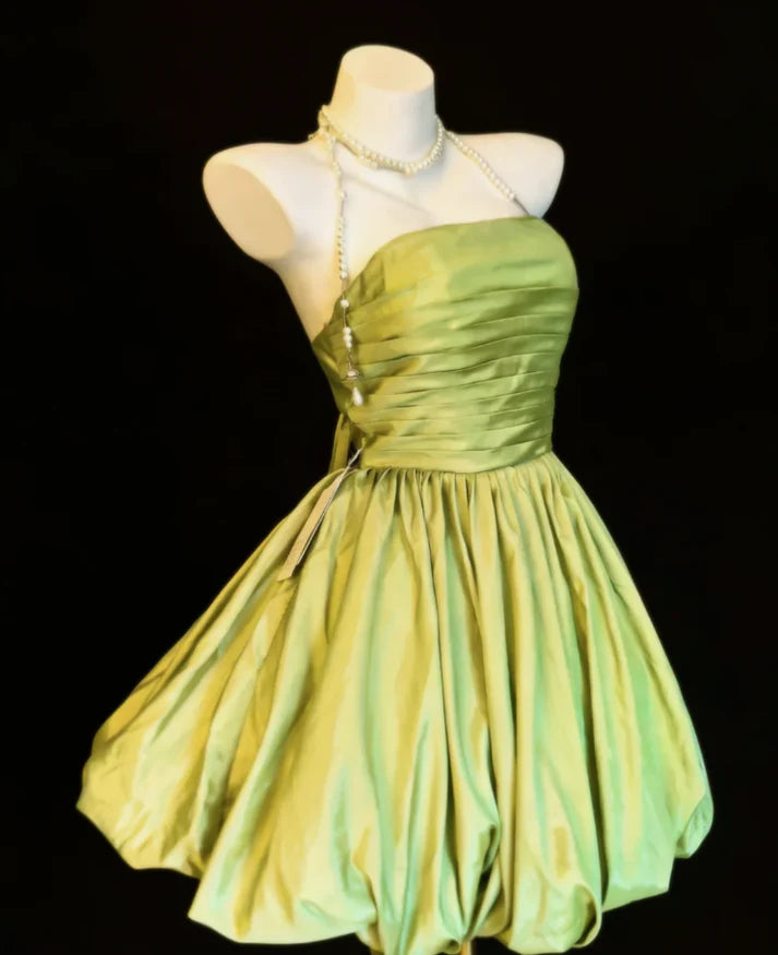 Aimishang Pretty A Line Strapless Pleated Sleeveless Short Formal Prom Dress Elegant Cocktail Homecoming Dress