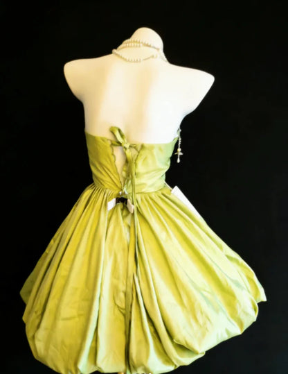 Aimishang Pretty A Line Strapless Pleated Sleeveless Short Formal Prom Dress Elegant Cocktail Homecoming Dress