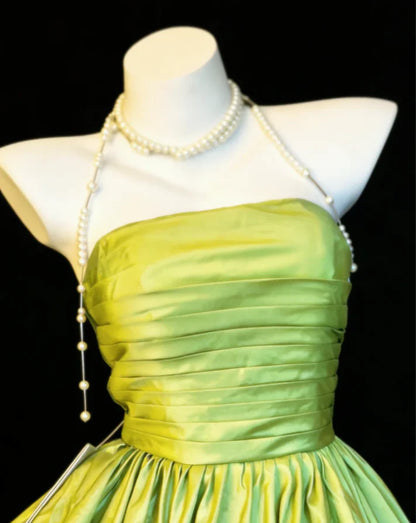 Aimishang Pretty A Line Strapless Pleated Sleeveless Short Formal Prom Dress Elegant Cocktail Homecoming Dress
