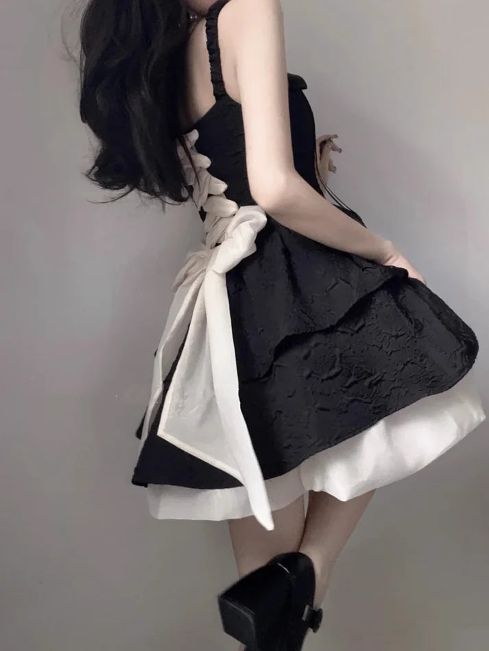 Aimishang Pretty Black A-line Sleeveless Layered Summer Short Birthday Party Dress Lovely Homecoming Dress For Girls