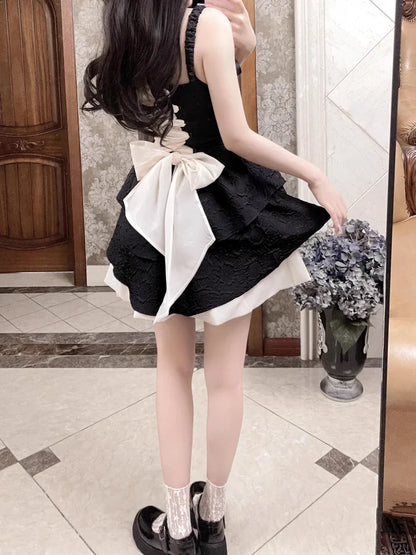 Aimishang Pretty Black A-line Sleeveless Layered Summer Short Birthday Party Dress Lovely Homecoming Dress For Girls