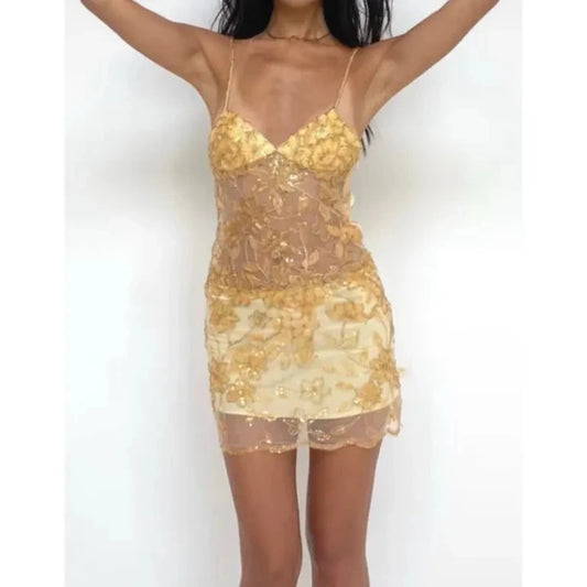 Aimishang Pretty Sheath Spaghetti Straps Sequin Sleeveless Summer Homecoming Dress Sparkly Birthday Party Dress