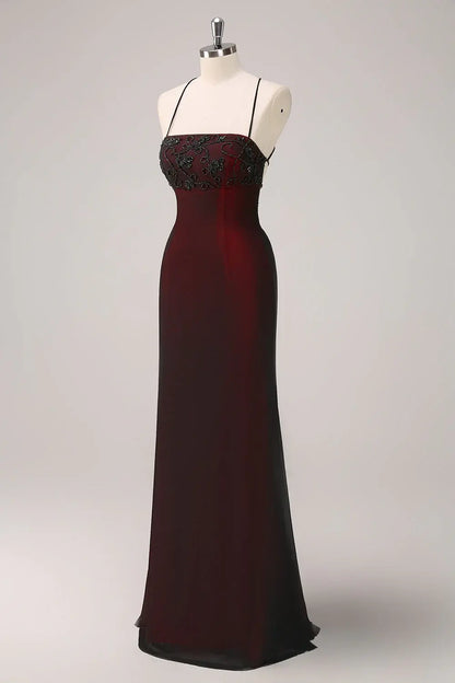 Aimishang Pretty Spaghetti Straps Sleeveless Evening Party Dress Elegant Long Formal Prom Dress