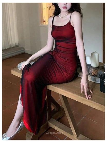 Aimishang Pretty Spaghetti Straps Sleeveless Party Evening Gown Fashion Prom Dress Elegant Graduation Dress
