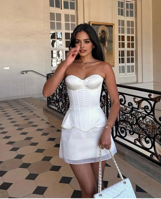 Aimishang Pretty Strapless Sweetheart Neck Sleeveless Short Birthday Party Dress Stylish Homecoming Dress