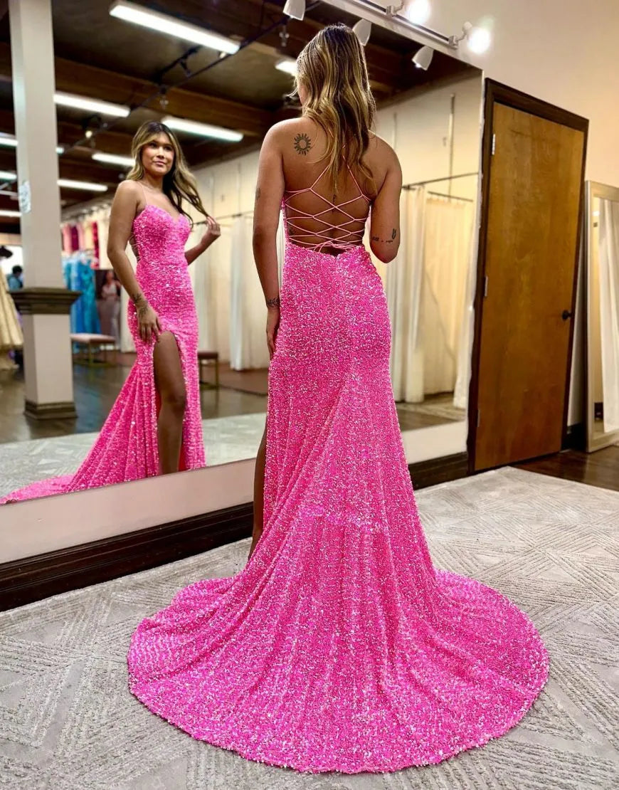 Wholesale Mermaid Corset Back Prom Dress With Split