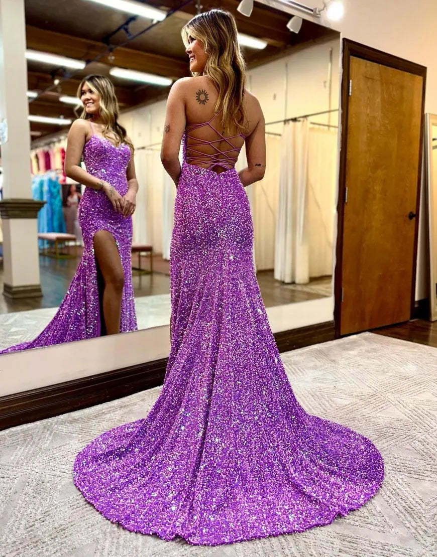 Wholesale Mermaid Corset Back Prom Dress With Split