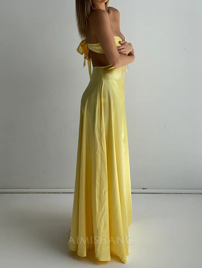Aimishang Sexy Hollow-Out Long Prom Dress Charming Evening Party Dress Women's Dresses