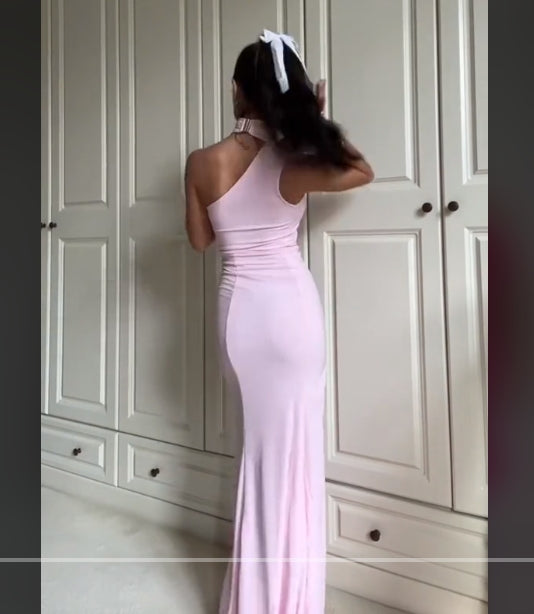 Aimishang Elegant Mermaid Long Pink Prom Dress Charming Evening Party Dress