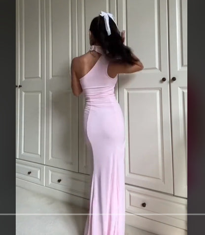 Aimishang Elegant Mermaid Long Pink Prom Dress Charming Evening Party Dress
