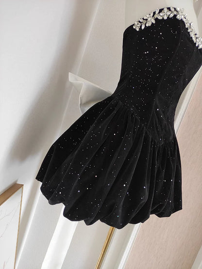 Aimishang Elegant A Line Strapless Short Prom Dress Lovely Homecoming Dress Charming Graduation Dress Cute Birthday Party Dress