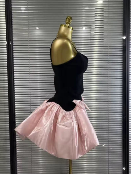 Aimishang Cute A-line Spaghetti Straps Sleeveless Summer Short Birthday Party Dress Pretty Cocktail Homecoming Dress With Bow