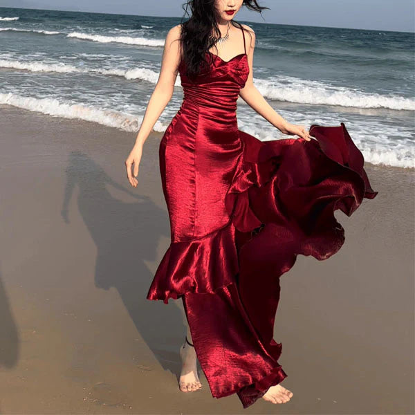 Aimishang Elegant Spaghetti Straps Long Prom Dress Charming Evening Party Dress Women's Dresses