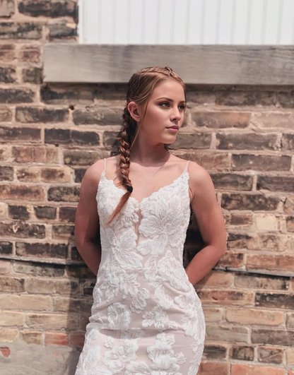 Aimishang Romantic Wedding Dress Mermaid Spaghetti Straps Chapel Train Bridal Gown With Appliques