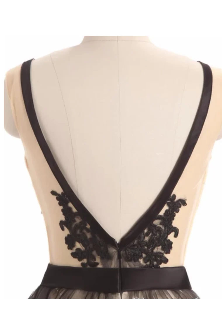 Aimishang A Line Homecoming Dresses See Through Black Lace Short Dresses V Neck