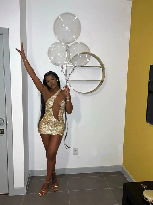 Aimishang Sexy Sheath Sleeveless Homecoming Dress Short Prom Dress Charming Birthday Party Dress Black Girl Mini Dress