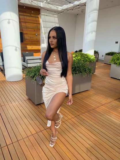 Aimishang Fashion Sheath Cocktail Dresses With Slit Simple Homecoming Dress Pretty Birthday Party Dress
