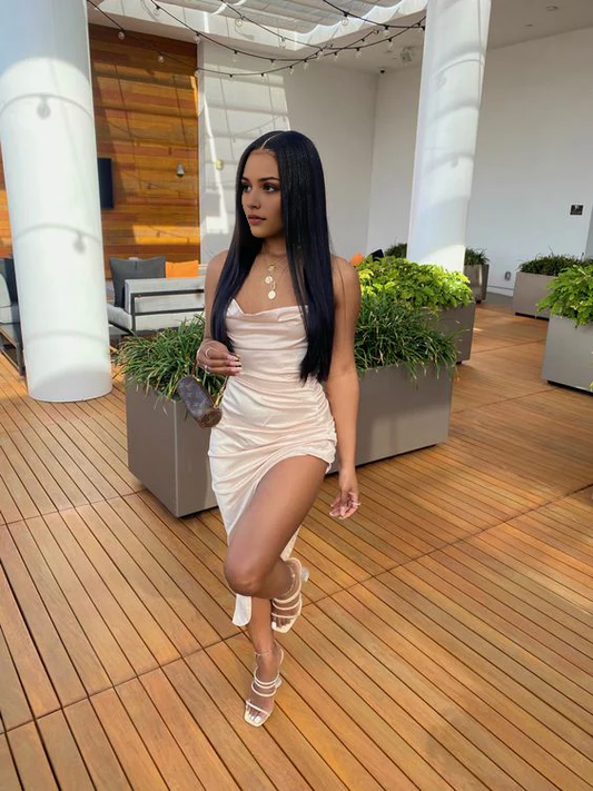 Aimishang Fashion Sheath Cocktail Dresses With Slit Simple Homecoming Dress Pretty Birthday Party Dress