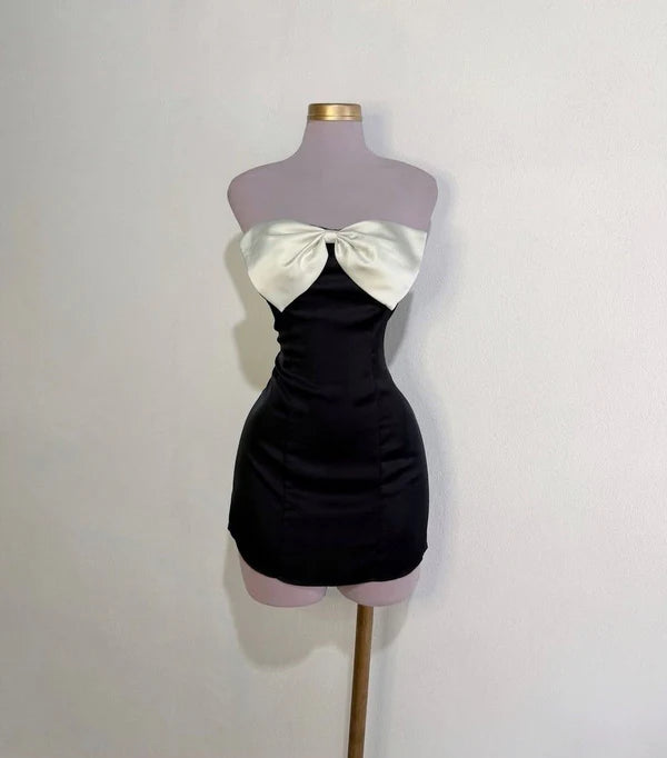 Aimishang Sheath Strapless Short Graduation Dress Lovely Birthday Party Dress Cute Homecoming Dress With Bow