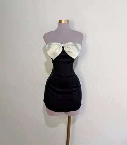 Aimishang Sheath Strapless Short Graduation Dress Lovely Birthday Party Dress Cute Homecoming Dress With Bow