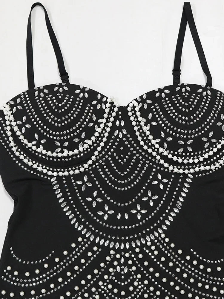 Aimishang Fashion Sheath Straps Beaded Rhinestone Long Prom Dresses Charming Evening Dress Sexy Birthday Party Outfits