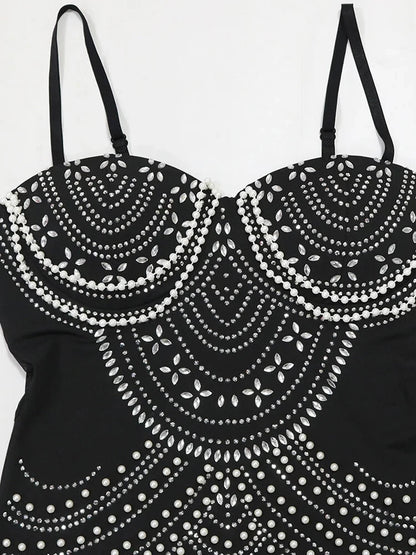 Aimishang Fashion Sheath Straps Beaded Rhinestone Long Prom Dresses Charming Evening Dress Sexy Birthday Party Outfits